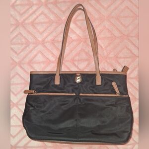 Michael Kors Black Tote with Tan Accents